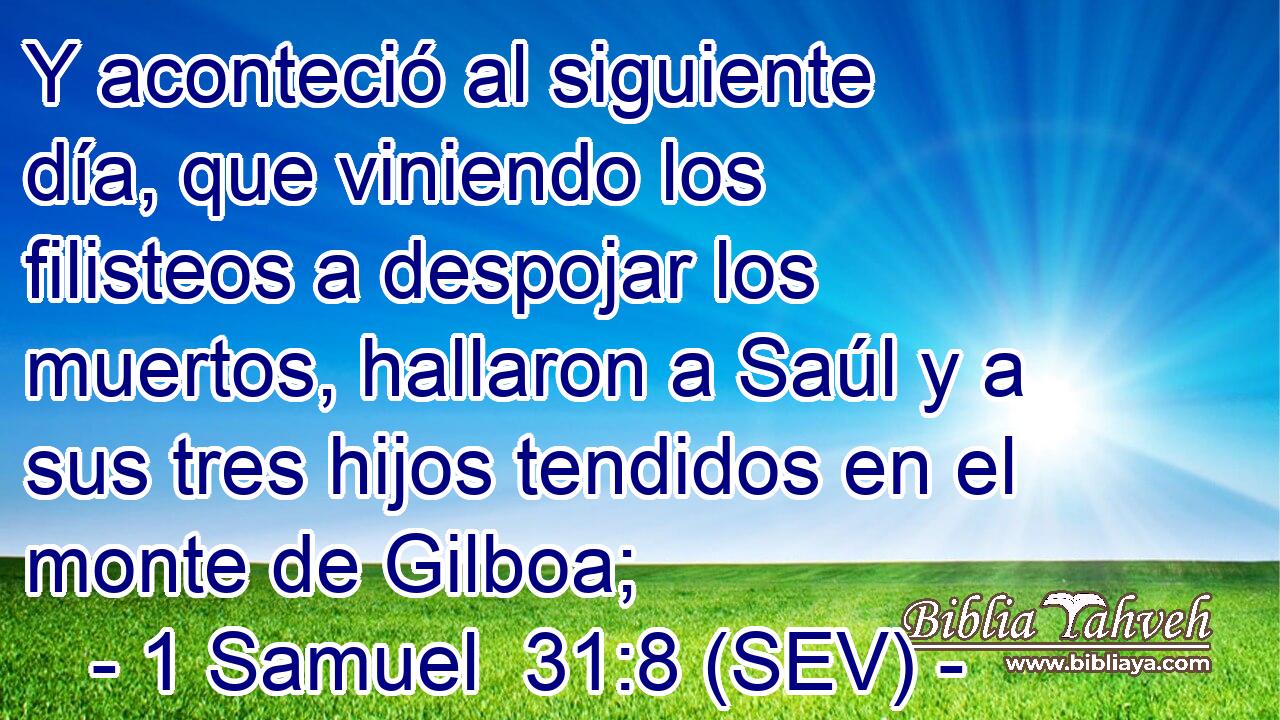 1 Samuel 31 8 SEV Y aconteció al siguiente día que viniend