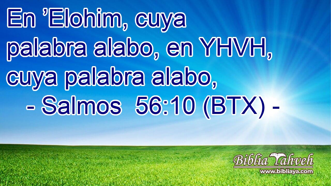 Salmos Btx En Elohim Cuya Palabra Alabo En Yhvh C