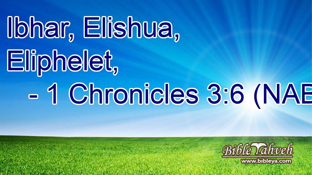  Ibhar, Elishua, Eliphelet,