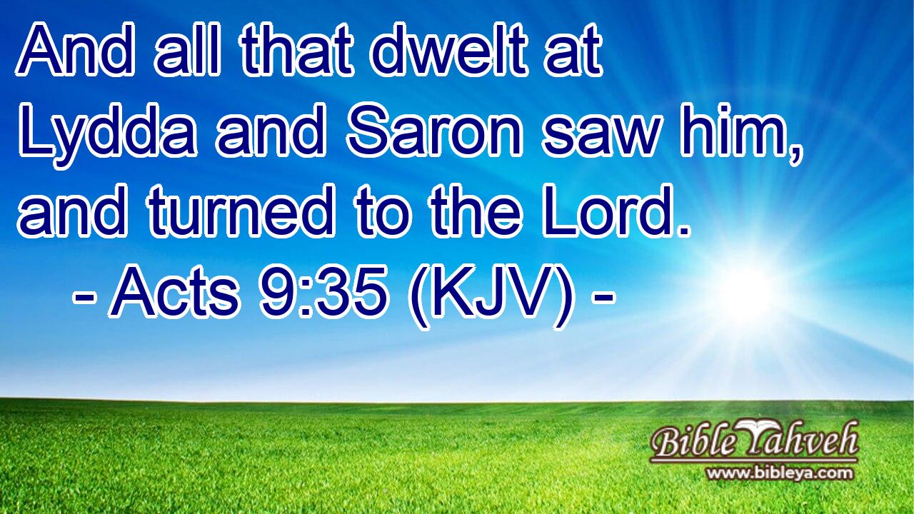 And all that dwelt at Lydda and Saron saw him, and turned to the Lord.