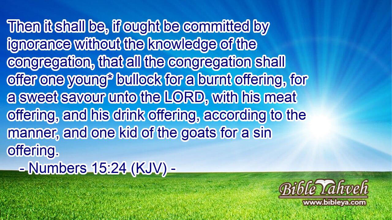 Numbers 15:24 (Kjv) - Then It Shall Be, If Ought Be Committed By Ig...