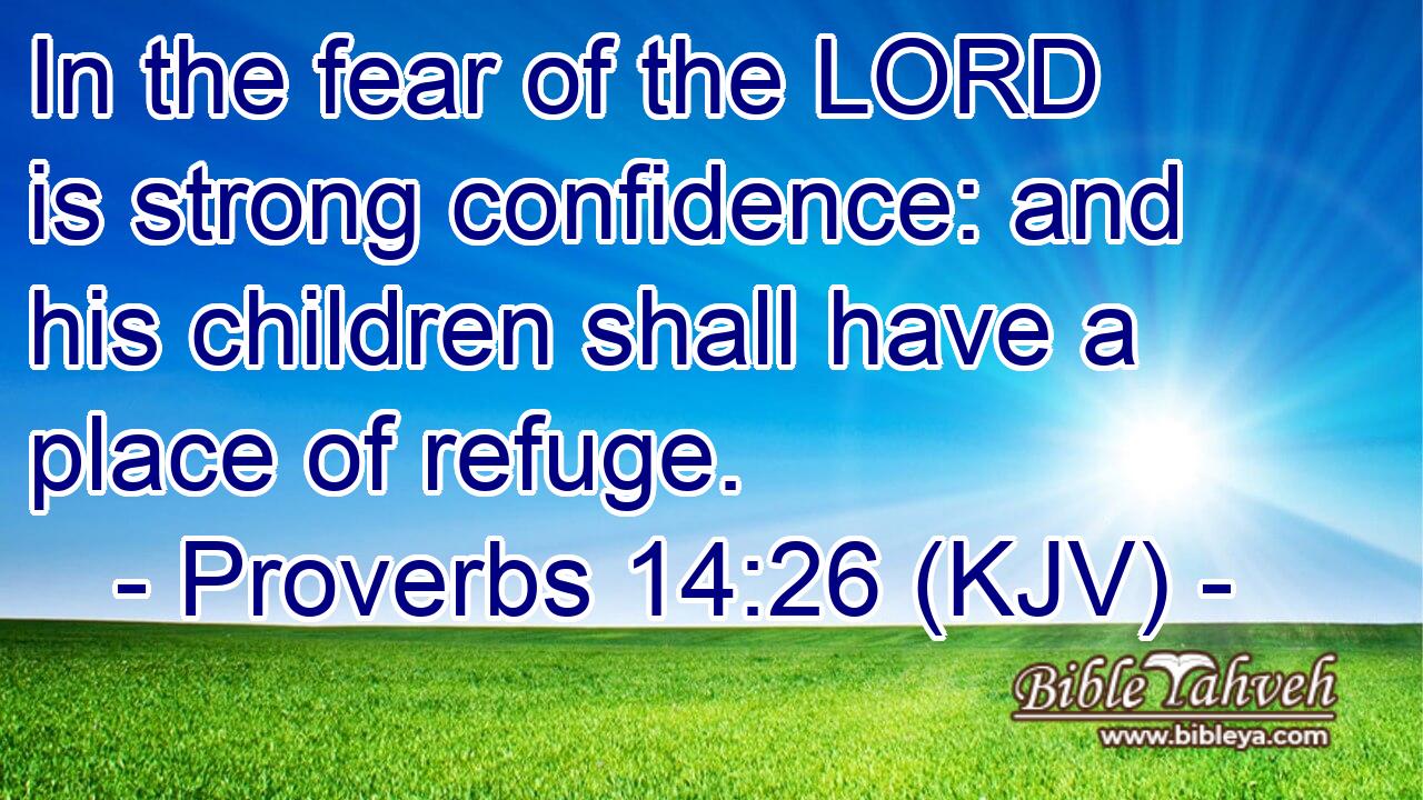 Proverbs 14 26 Kjv In The Fear Of The Lord Is Strong Confidence