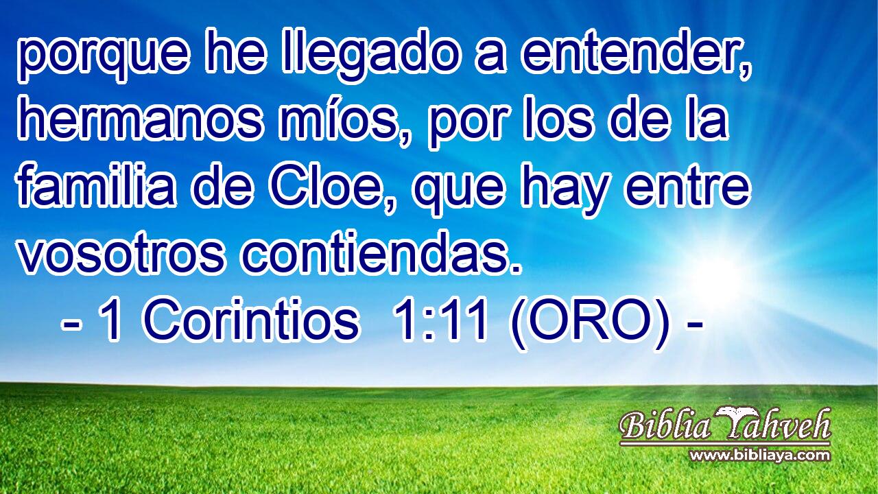  porque he llegado a entender, hermanos míos, por los de la familia de Cloe, que hay entre vosotros contiendas. 