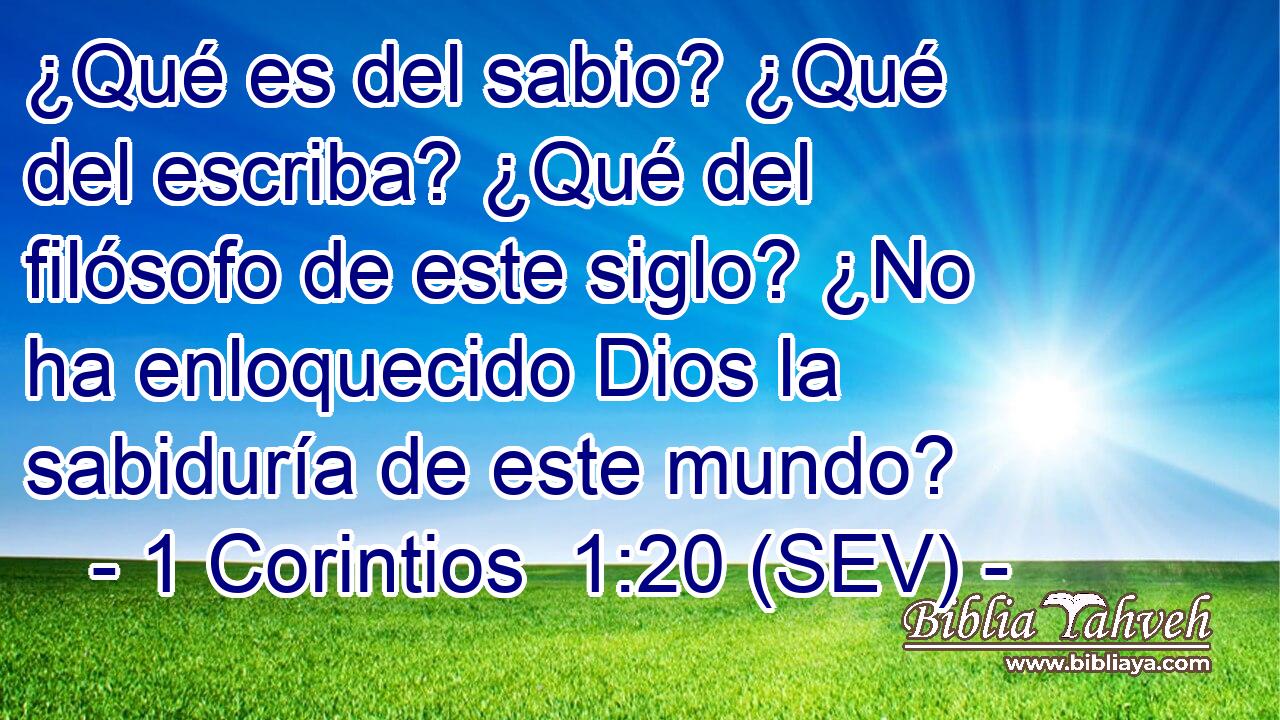 ¿Qué es del sabio? ¿Qué del escriba? ¿Qué del filósofo de este siglo? ¿No ha enloquecido Dios la sabiduría de este mundo?