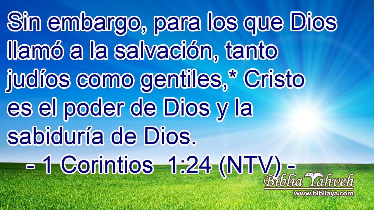 Sin embargo, para los que Dios llamó a la salvación, tanto judíos como gentiles,* Cristo es el poder de Dios y la sabiduría de Dios.