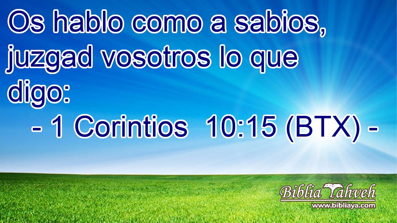 Os hablo como a sabios, juzgad vosotros lo que digo:
