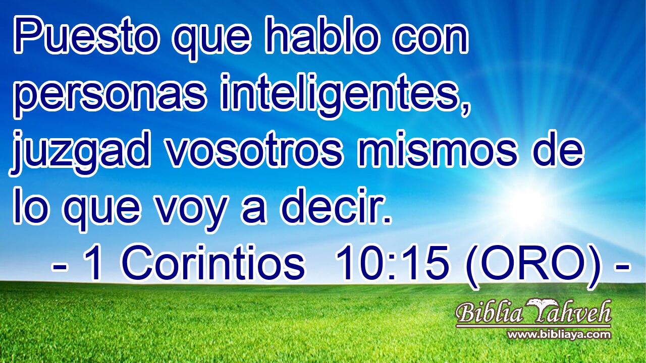  Puesto que hablo con personas inteligentes, juzgad vosotros mismos de lo que voy a decir. 