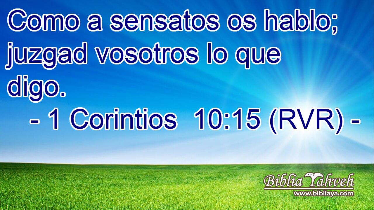 Como a sensatos os hablo; juzgad vosotros lo que digo.