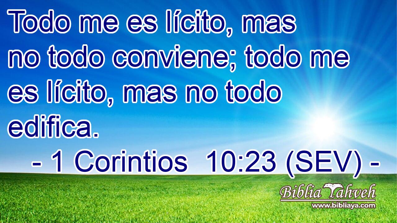 Todo me es lícito, mas no todo conviene; todo me es lícito, mas no todo edifica.