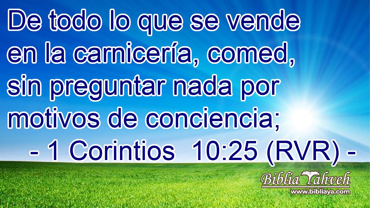 De todo lo que se vende en la carnicería, comed, sin preguntar nada por motivos de conciencia;