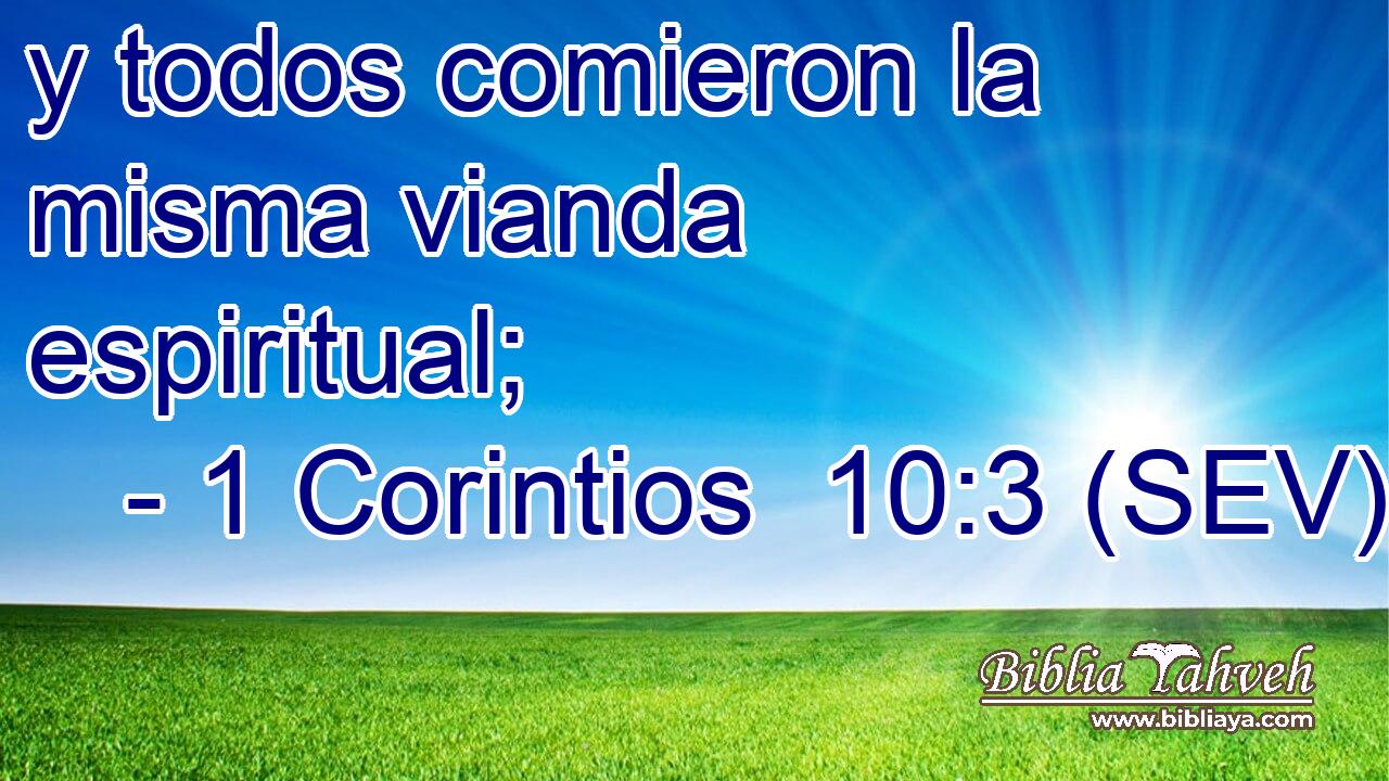 y todos comieron la misma vianda espiritual;