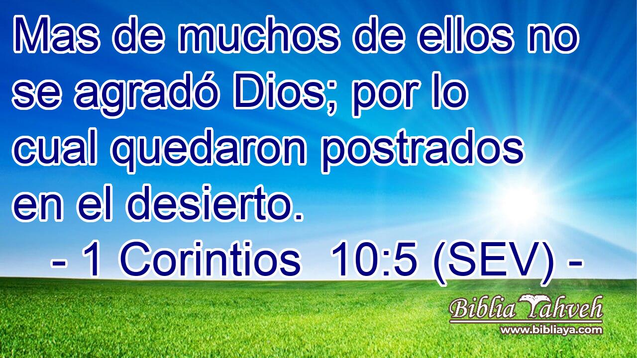 Mas de muchos de ellos no se agradó Dios; por lo cual quedaron postrados en el desierto.