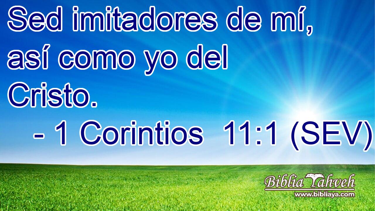 Sed imitadores de mí, así como yo del Cristo.