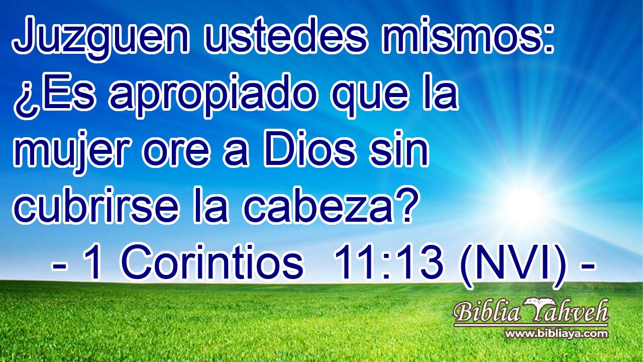  Juzguen ustedes mismos: ¿Es apropiado que la mujer ore a Dios sin cubrirse la cabeza? 