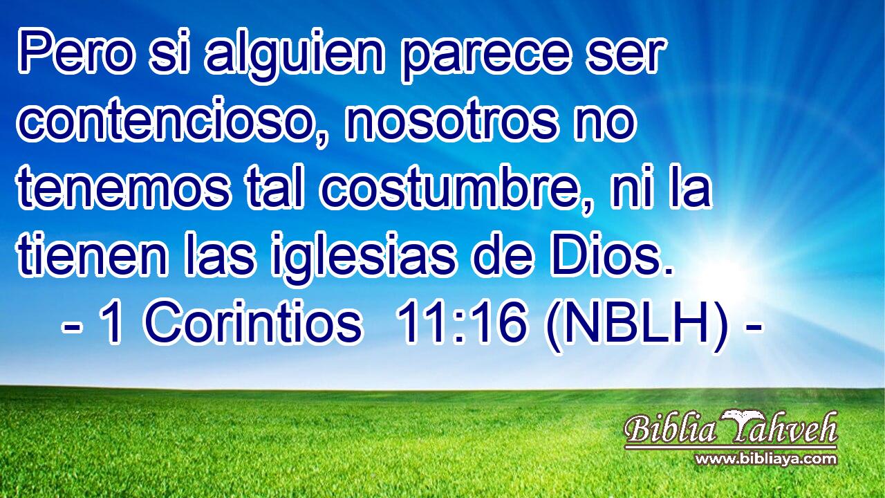  Pero si alguien parece ser contencioso, nosotros no tenemos tal costumbre, ni la tienen las iglesias de Dios. 