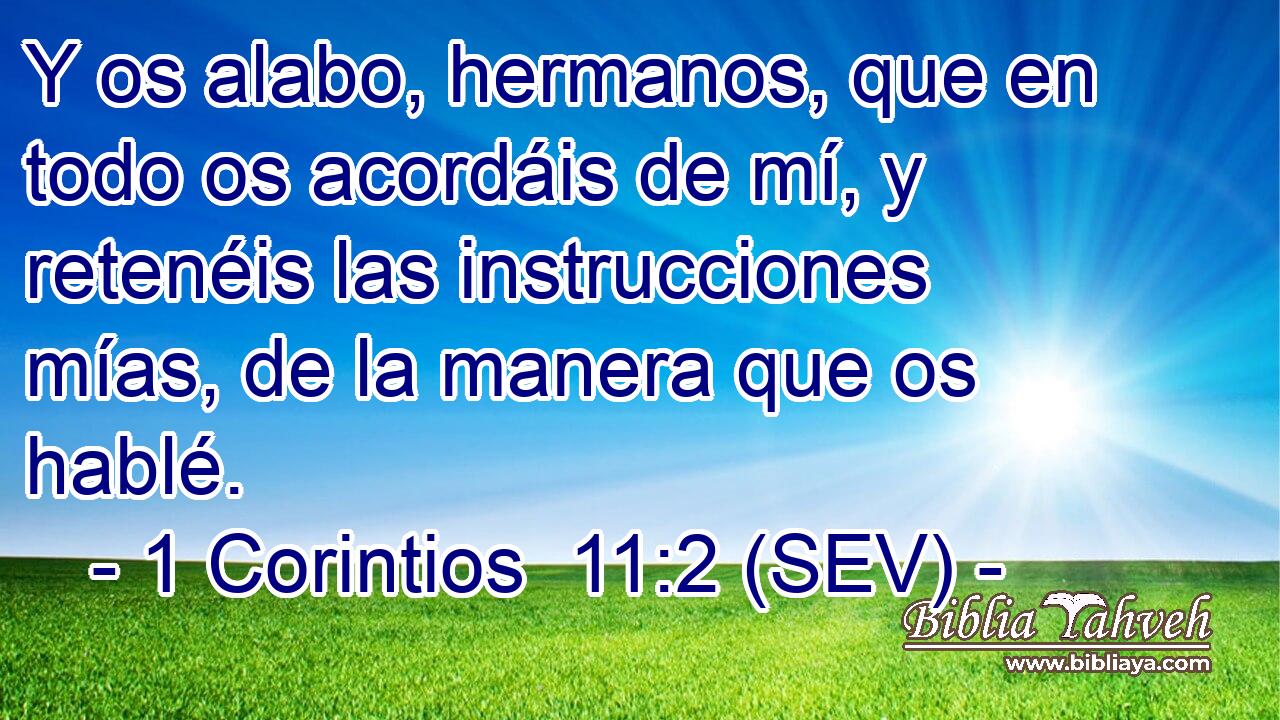 Y os alabo, hermanos, que en todo os acordáis de mí, y retenéis las instrucciones mías, de la manera que os hablé.