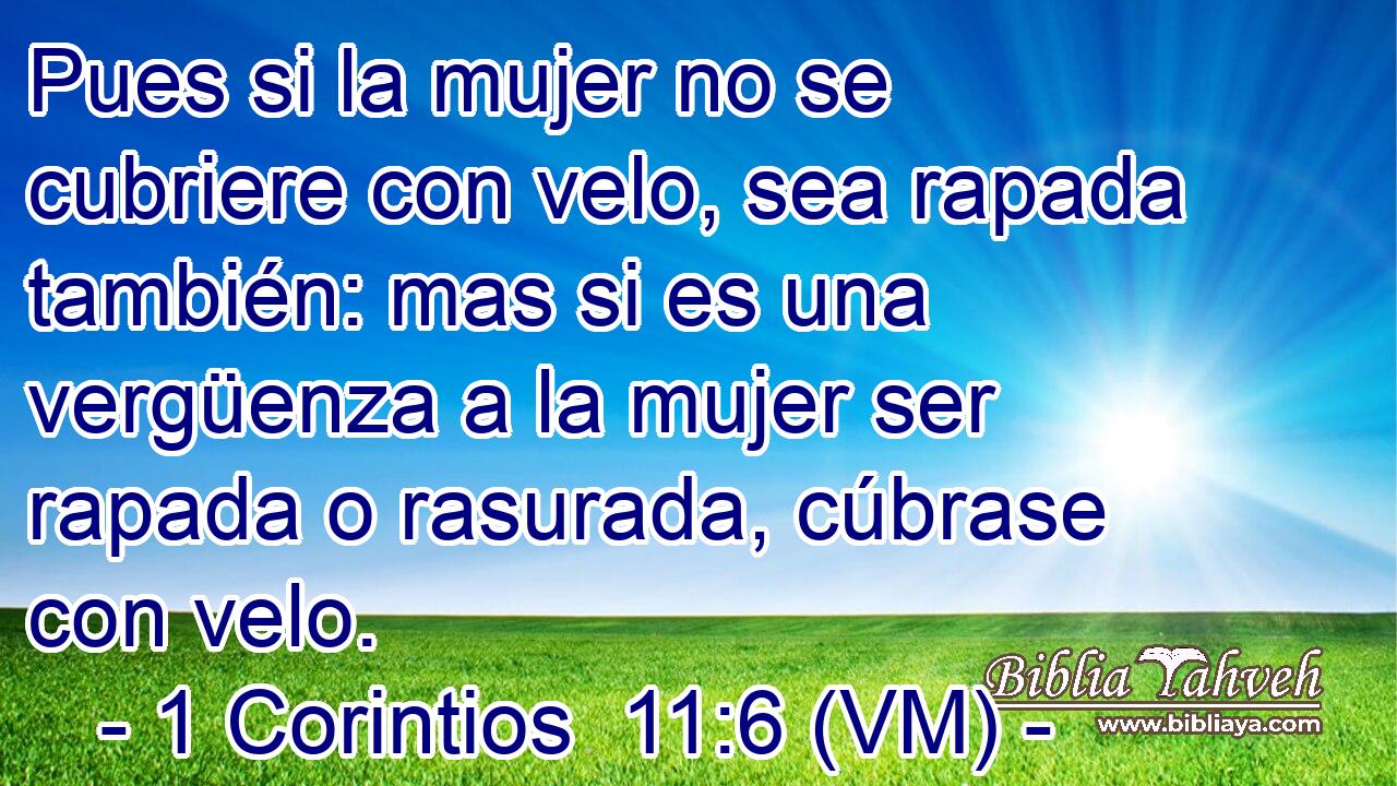  Pues si la mujer no se cubriere con velo, sea rapada también: mas si es una vergüenza a la mujer ser rapada o rasurada, cúbrase con velo. 