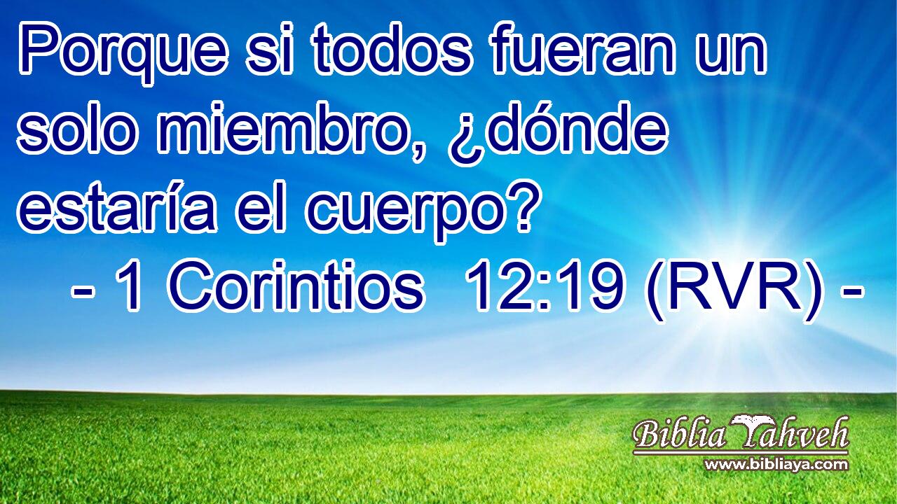 Porque si todos fueran un solo miembro, ¿dónde estaría el cuerpo?