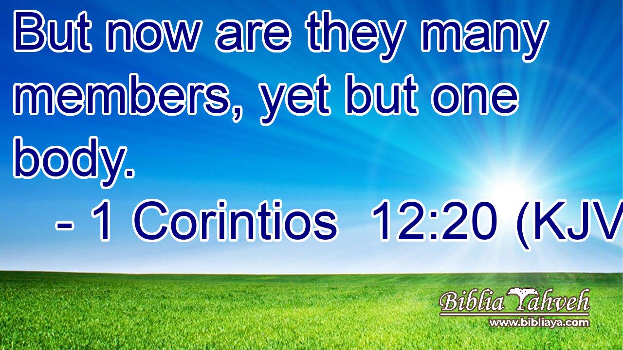 But now are they many members, yet but one body.