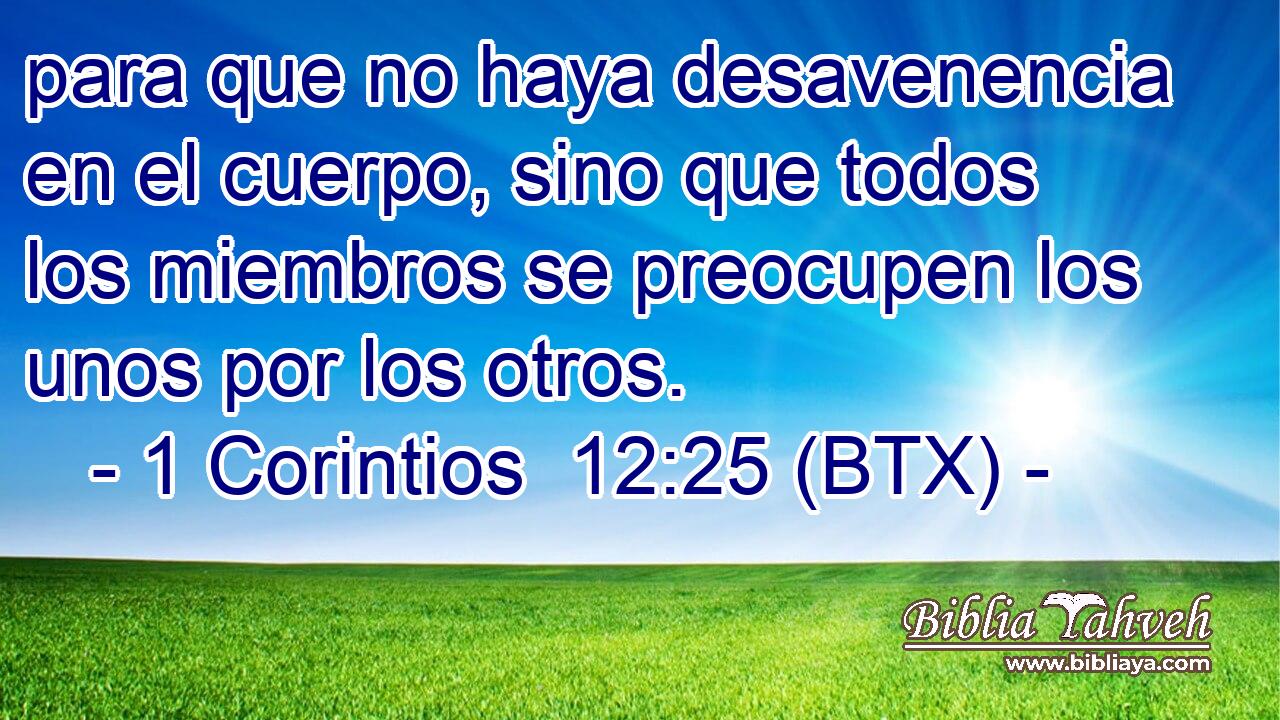 para que no haya desavenencia en el cuerpo, sino que todos los miembros se preocupen los unos por los otros.