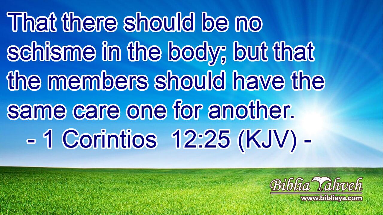 That there should be no schisme in the body; but that the members should have the same care one for another.