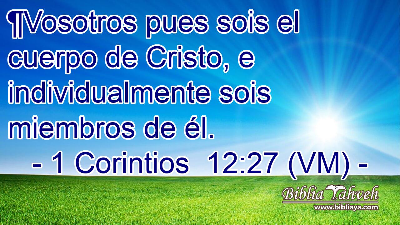  ¶Vosotros pues sois el cuerpo de Cristo, e individualmente sois miembros de él. 