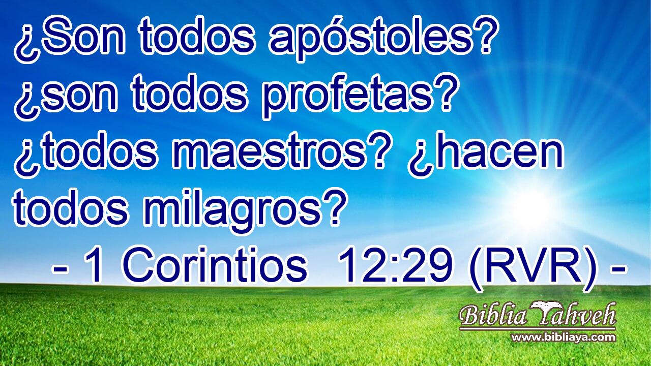 ¿Son todos apóstoles? ¿son todos profetas? ¿todos maestros? ¿hacen todos milagros?
