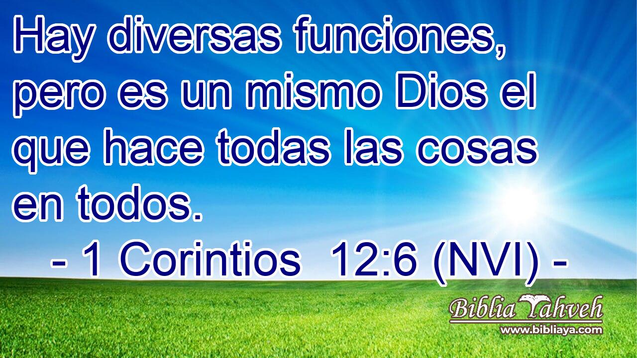  Hay diversas funciones, pero es un mismo Dios el que hace todas las cosas en todos. 