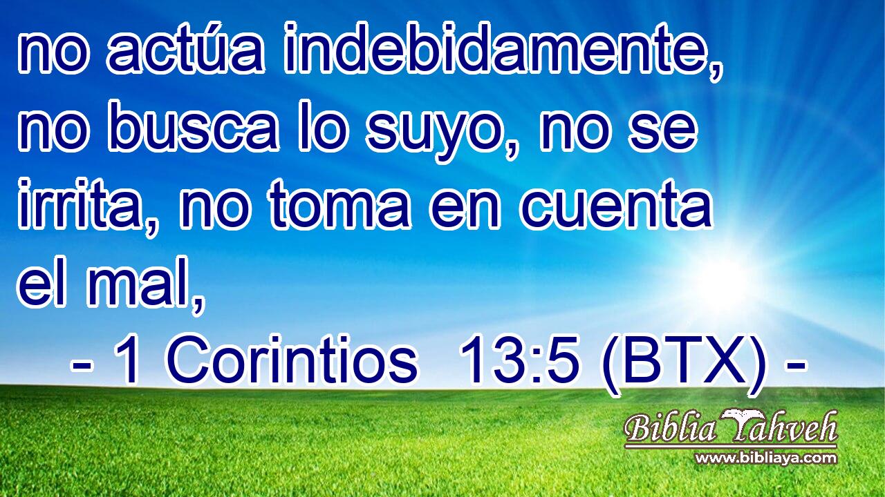 no actúa indebidamente, no busca lo suyo, no se irrita, no toma en cuenta el mal,