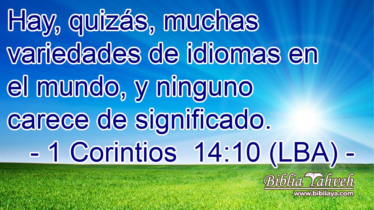 Hay, quizás, muchas variedades de idiomas en el mundo, y ninguno carece de significado.