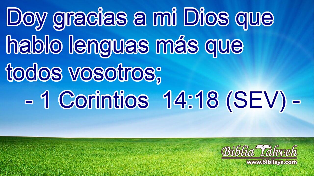 Doy gracias a mi Dios que hablo lenguas más que todos vosotros;
