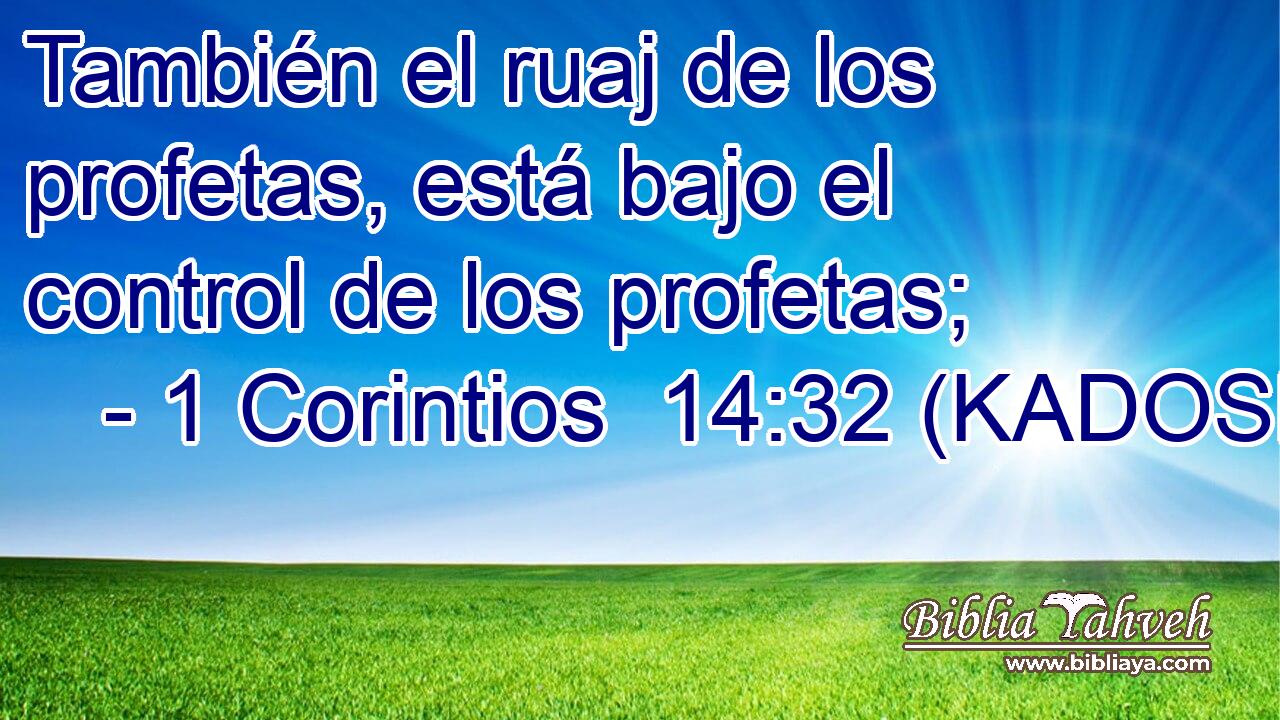  También el ruaj de los profetas, está bajo el control de los profetas; 