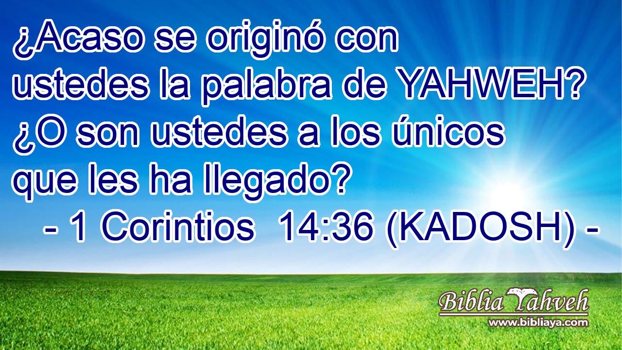  ¿Acaso se originó con ustedes la palabra de YAHWEH? ¿O son ustedes a los únicos que les ha llegado? 