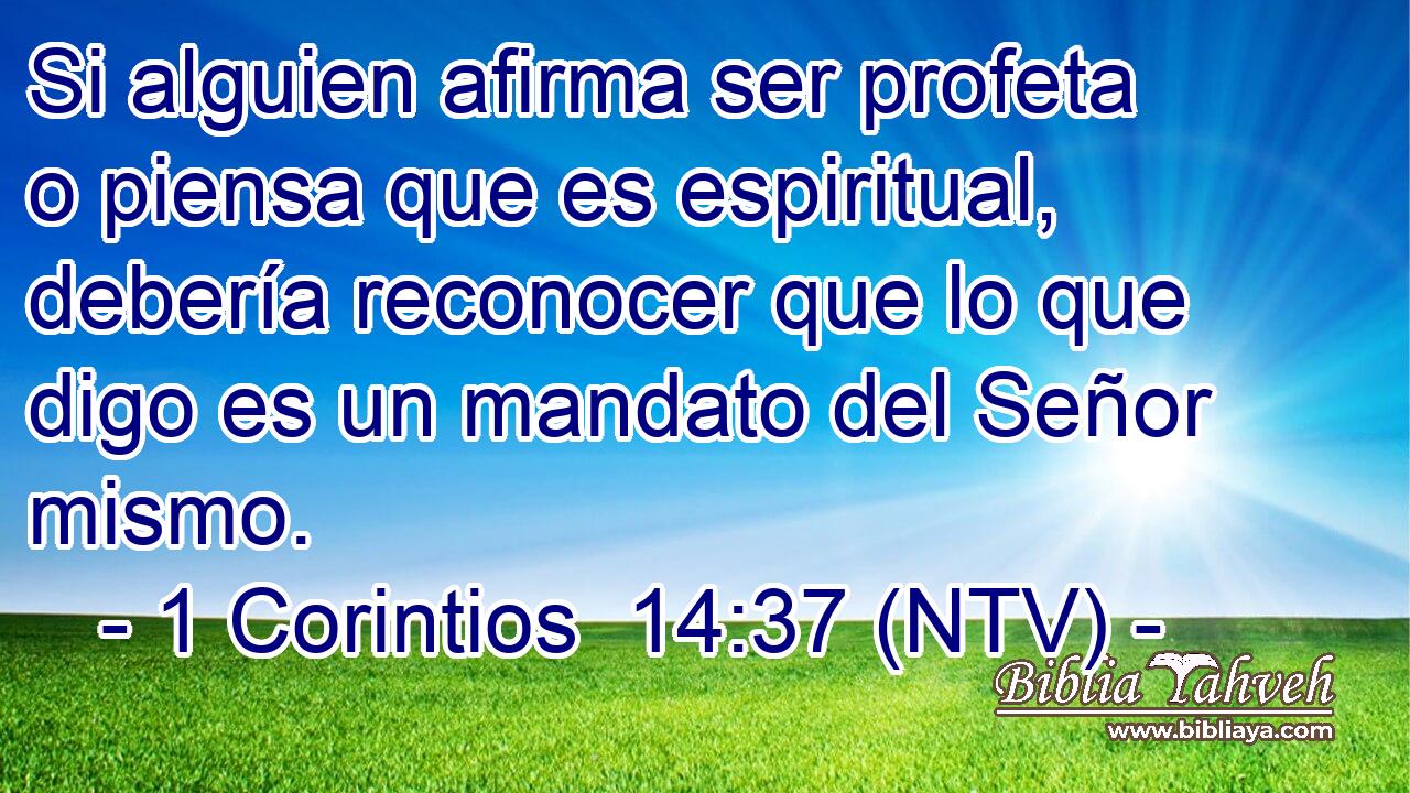 Si alguien afirma ser profeta o piensa que es espiritual, debería reconocer que lo que digo es un mandato del Señor mismo.