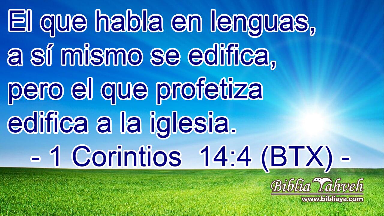 El que habla en lenguas, a sí mismo se edifica, pero el que profetiza edifica a la iglesia.