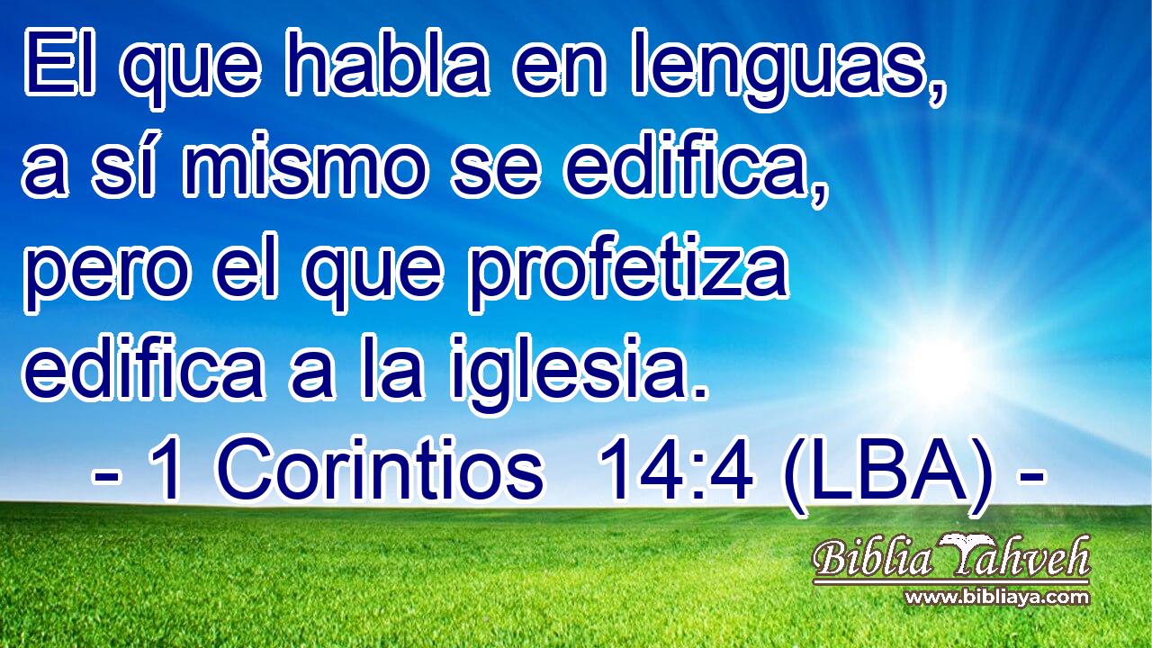 El que habla en lenguas, a sí mismo se edifica, pero el que profetiza edifica a la iglesia.
