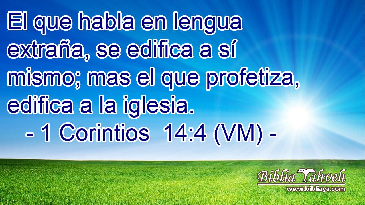  El que habla en lengua extraña, se edifica a sí mismo; mas el que profetiza, edifica a la iglesia. 