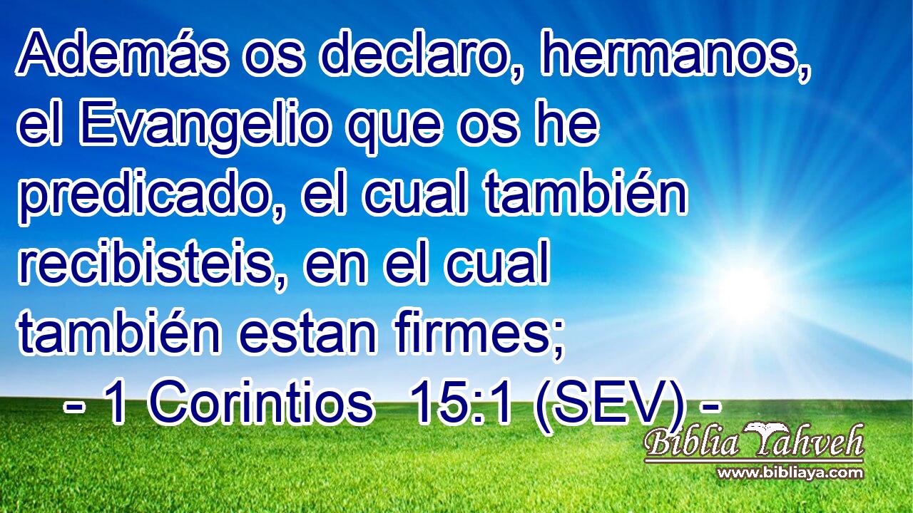 Además os declaro, hermanos, el Evangelio que os he predicado, el cual también recibisteis, en el cual también estan firmes;