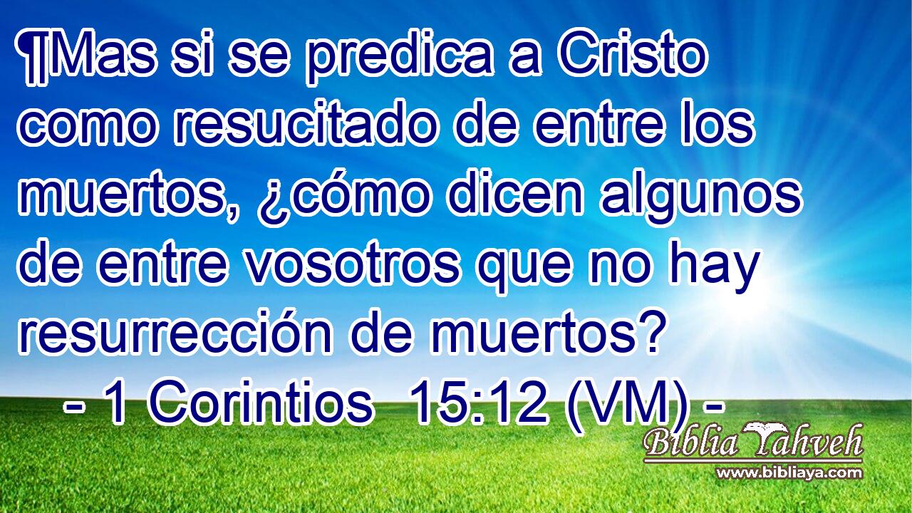  ¶Mas si se predica a Cristo como resucitado de entre los muertos, ¿cómo dicen algunos de entre vosotros que no hay resurrección de muertos? 