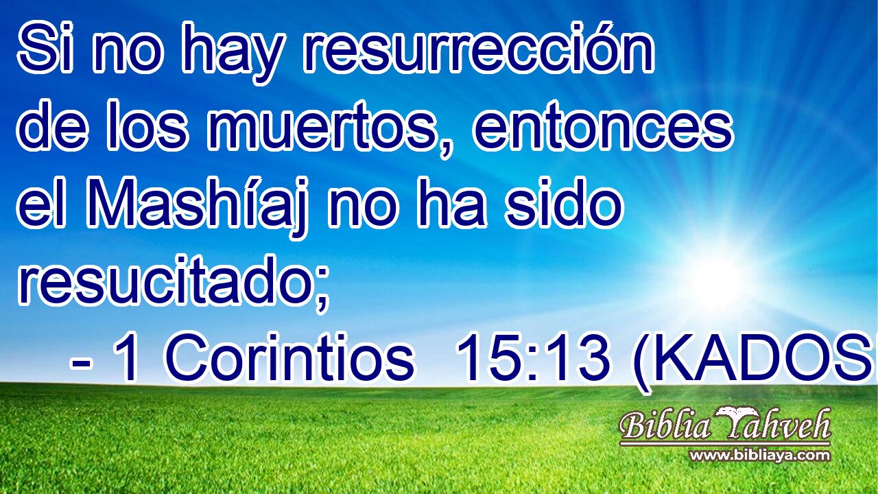  Si no hay resurrección de los muertos, entonces el Mashíaj no ha sido resucitado; 