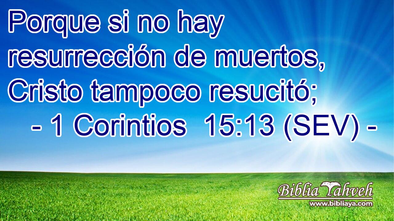 Porque si no hay resurrección de muertos, Cristo tampoco resucitó;