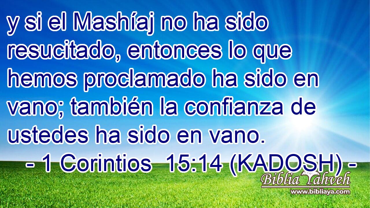  y si el Mashíaj no ha sido resucitado, entonces lo que hemos proclamado ha sido en vano; también la confianza de ustedes ha sido en vano. 