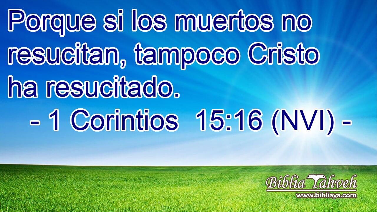  Porque si los muertos no resucitan, tampoco Cristo ha resucitado. 