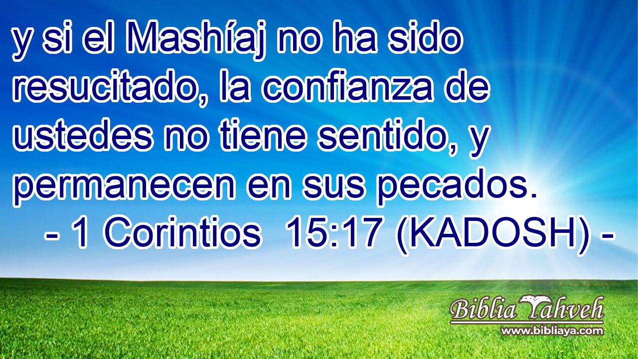 y si el Mashíaj no ha sido resucitado, la confianza de ustedes no tiene sentido, y permanecen en sus pecados. 