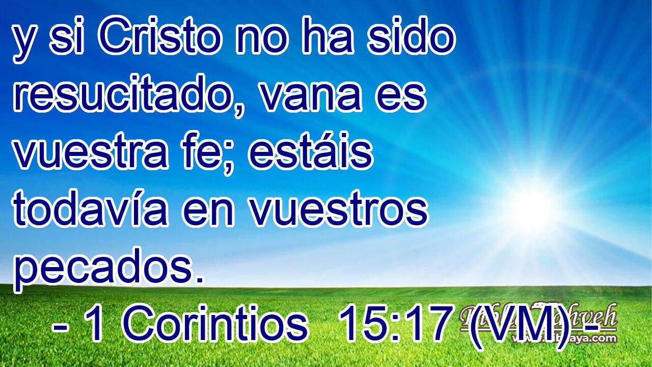  y si Cristo no ha sido resucitado, vana es vuestra fe; estáis todavía en vuestros pecados. 