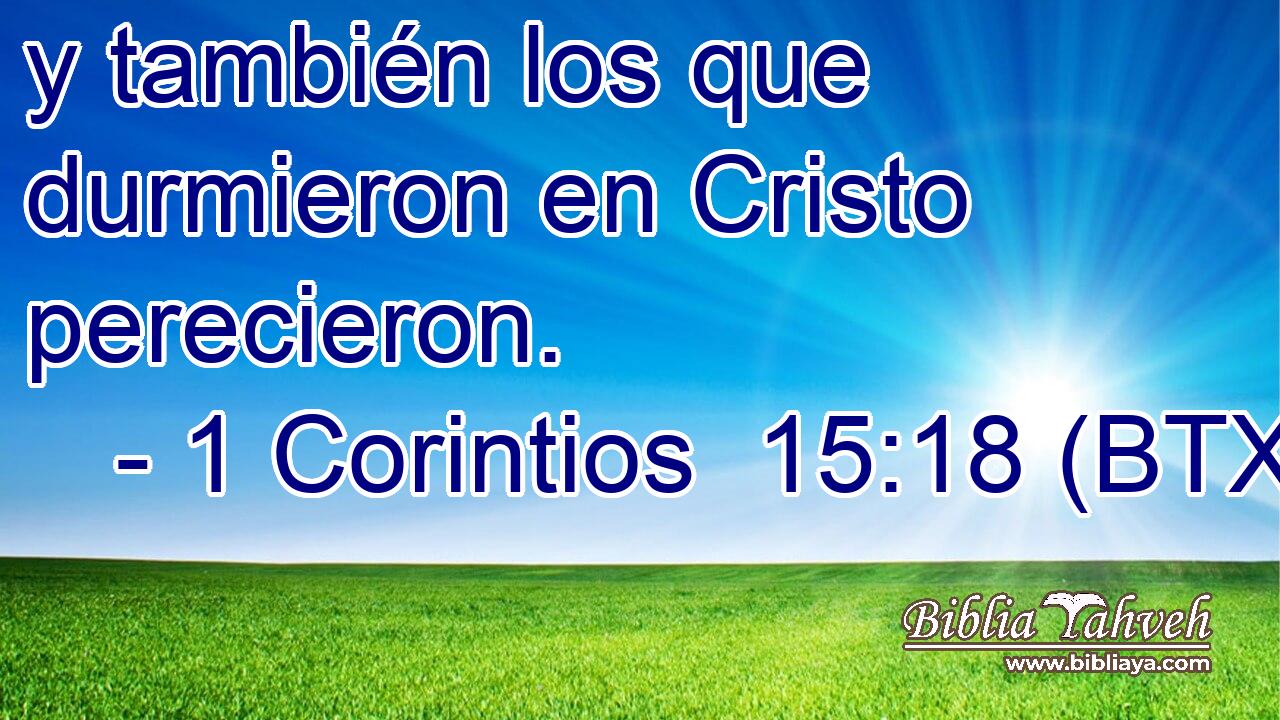 y también los que durmieron en Cristo perecieron.
