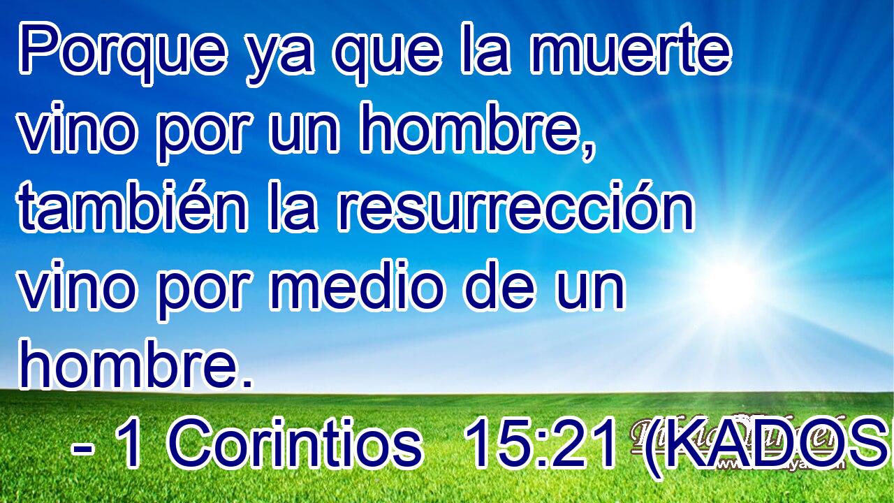  Porque ya que la muerte vino por un hombre, también la resurrección vino por medio de un hombre. 