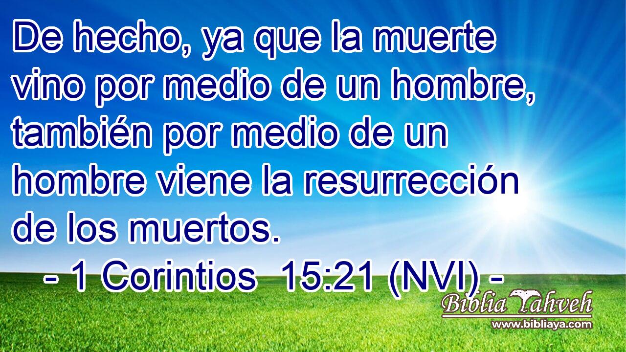  De hecho, ya que la muerte vino por medio de un hombre, también por medio de un hombre viene la resurrección de los muertos. 