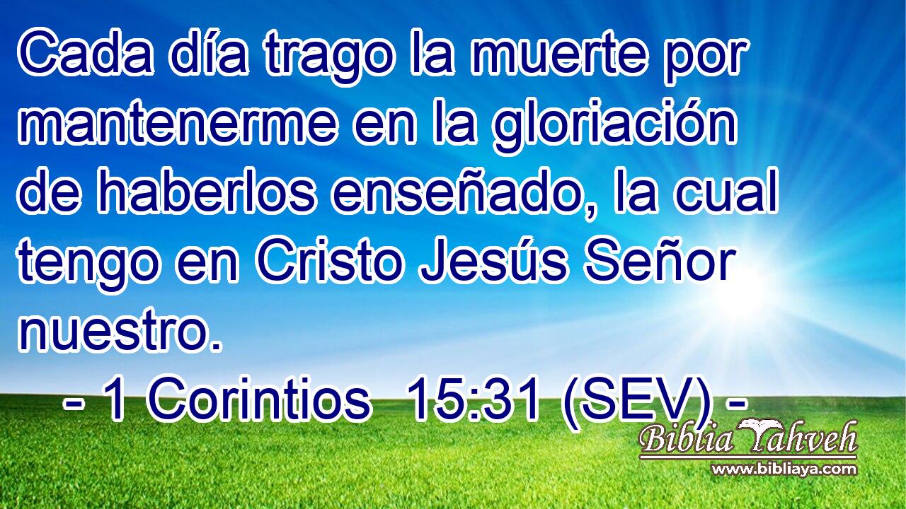 Cada día trago la muerte por mantenerme en la gloriación de haberlos enseñado, la cual tengo en Cristo Jesús Señor nuestro.