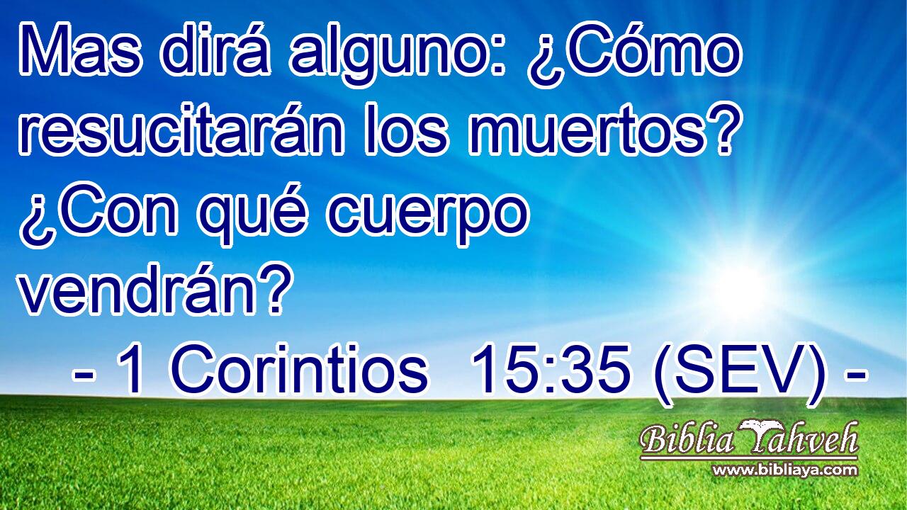 Mas dirá alguno: ¿Cómo resucitarán los muertos? ¿Con qué cuerpo vendrán?